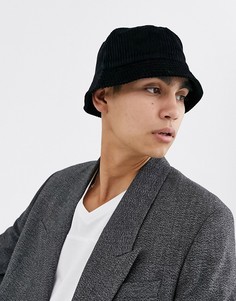 Черная вельветовая панама ASOS DESIGN-Черный