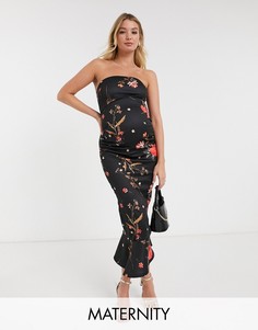Платье-бандо мини с оборками True Violet Maternity-Мульти