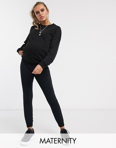Базовые супероблегающие джоггеры из органического хлопка ASOS DESIGN Maternity-Черный