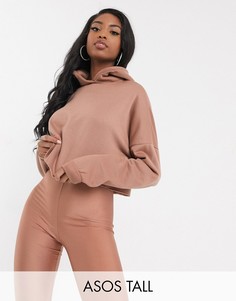 Розовый короткий свободный худи от комплекта ASOS DESIGN Tall-Бежевый
