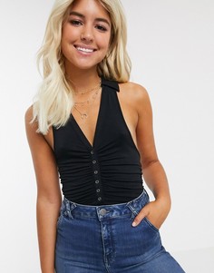 Присборенный топ Free People-Черный