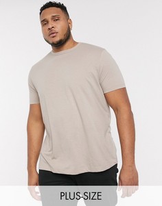 Светло-бежевая приталенная футболка River Island big & tall-Светло-бежевый