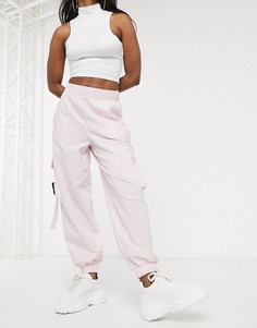 Джоггеры с карманами и пряжкой ASOS DESIGN-Розовый
