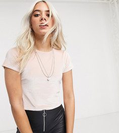 Розовый бархатный кроп-топ Topshop Petite