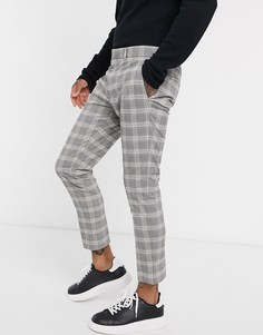 Бежевые брюки скинни в клетку River Island-Бежевый