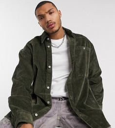 Вельветовая рубашка цвета хаки Reclaimed Vintage inspired-Зеленый