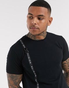 Черная футболка с лентой с логотипом Religion-Черный