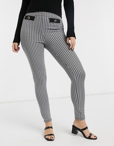 Узкие брюки с узором \"гусиная лапка\" Miss Selfridge-Черный