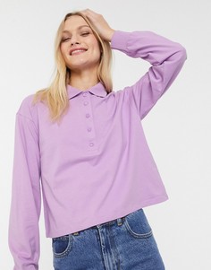 Короткая лавандовая рубашка Monki-Фиолетовый