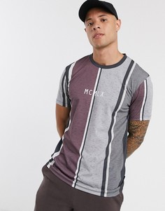 Бордовая футболка с вертикальными полосками Burton Menswear-Красный