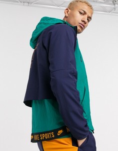 Сине-зеленая куртка с капюшоном и молнией Nike Training sport pack-Зеленый