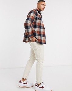 Стеганая рубашка навыпуск в клетку Burton Menswear-Оранжевый