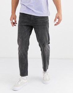 Черные классические потертые джинсы ASOS DESIGN-Черный