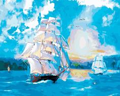 Картина по номерам Paintboy "Корабли в море", 40x50 см