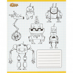 Тетрадь школьная А5,18л,кл,скреп,обл.мел.карт. №1 School Роботы