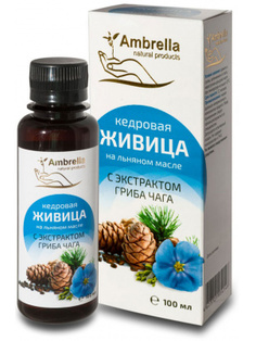 Живица кедровая Ambrella на льняном масле с экстрактом гриба чага 100 мл