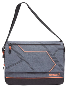 Сумка мужская Grizzly MM-805-4/1 оранжевая/серая