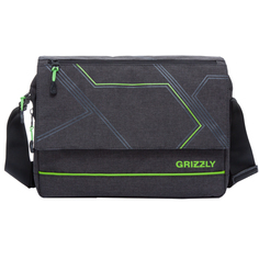 Сумка мужская Grizzly MM-805-4/2 черная/салатовая
