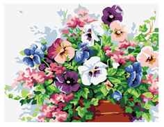 Рисование по номерам Hobruk «Ваза с фиалками»