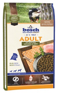 Сухой корм для собак Bosch Adult, домашняя птица и просо, 15кг