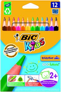 Карандаши цветные треугольные BIC Evolution 12 цветов