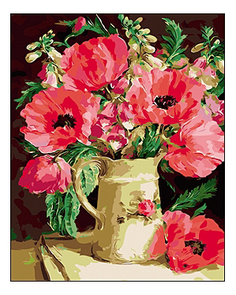 Раскраска по номерам Рыжий Кот Букет цветов в кувшине