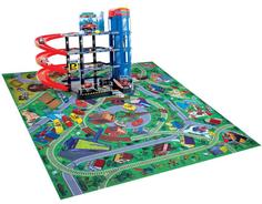 Детская парковка Megapolis четырехуровневая с ковриком 2491-92081