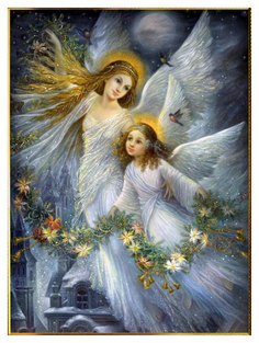 Алмазная мозаика "Светящиеся ангелы", 31 цвет, 40 × 32 см MILATO