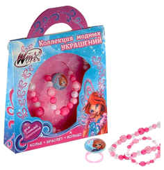 Набор детский: бусы, браслет, кольцо "Ты супер", Феи Винкс: Блум, 12,5 х 13 см Winx