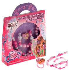 Набор детский: бусы, браслет, кольцо "Ты супер", Феи Винкс: Флора, 12,5 х 13 см Winx