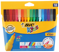 Фломастеры 18 цветов BIC Kids Visa CubicFun