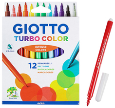 Фломастеры 12 цветов GIOTTO Turbo Color 2.8 мм 71400 Giotto