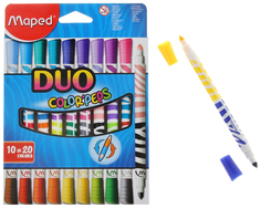Фломастеры двухсторонние 20 цветов DUO Maped