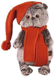 Мягкая игрушка "Басик в вязаной шапке и шарфе", 25 см Басик и Ко