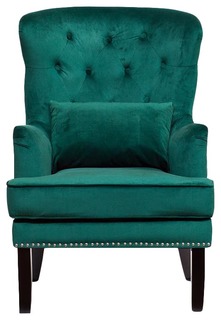Кресло для гостиной Garda Decor 105х77х92 см, черный/зеленый