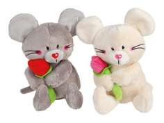 Мягкая игрушка животное Fluffy Family Мышонок Мики с цветком 681599