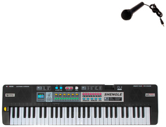 Детский синтезатор "Кантри" с микрофоном, черный (звук) Music Workstation