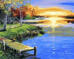 Картина по номерам Paintboy "Закат на воде", 40x50 см