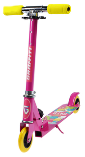 Самокат складной GRAFFITI, колёса PVC d=100 мм, цвет розовый Graffiti