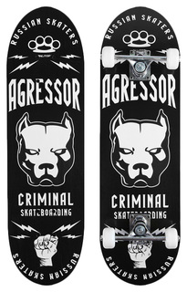 Скейтборд подростковый AGRESSOR, 71х20 см, колёса PVC d=50 мм ONLITOP