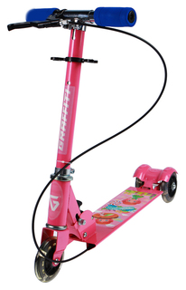 Самокат складной GRAFFITI, колёса световые PVC d=100 мм, цвет розовый Graffiti