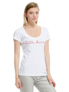 Футболка женская Little Marcel LM_PC4IBF002 розовая белая XS