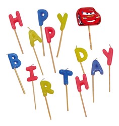Свеча для торта PROCOS Тачки Happy Birthday