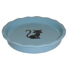 Миска для животных FOXIE Black Cat голубая керамическая 15,5х15,5х2,5см 150мл