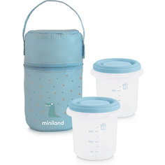 Термосумка Miniland Pack-2-Go HermiSized с вакуумными контейнерами, голубая