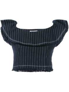 T By Alexander Wang укороченный топ в тонкую полоску