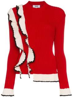 MSGM трикотажный топ с оборками