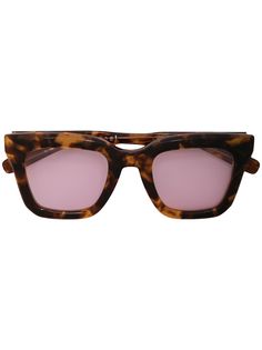 Sacai солнцезащитные очки в прямоугольной оправе черепаховой расцветки