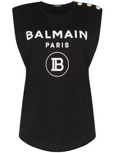 Balmain топ без рукавов с логотипом