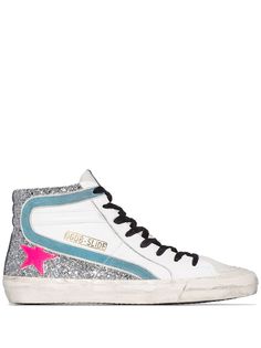 Golden Goose высокие кеды Slide с блестками